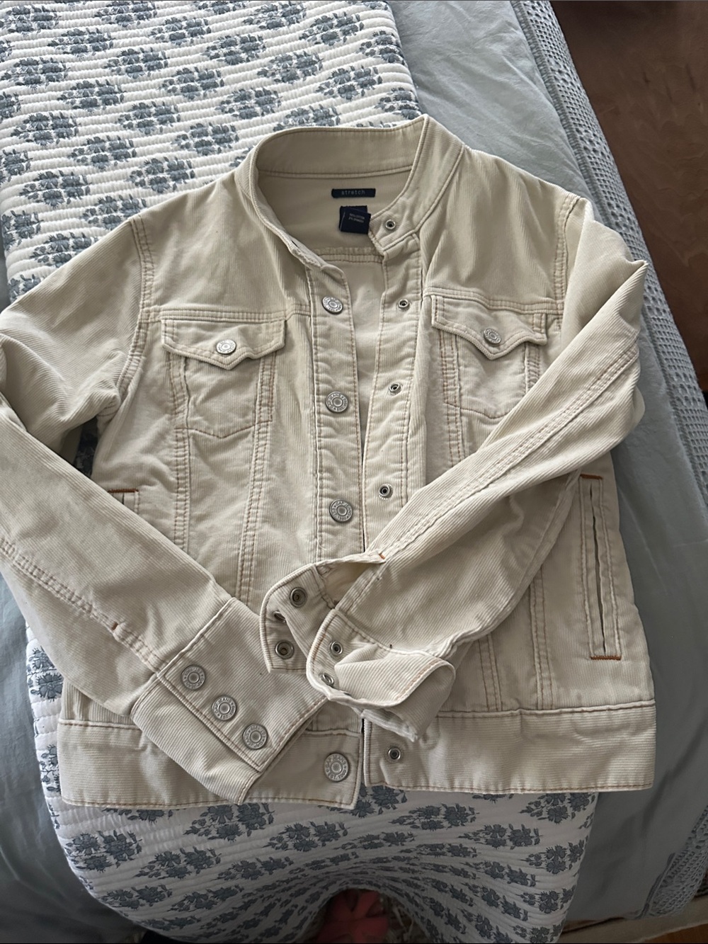 Gap vintage Cream Corduroy Bomber-Style Jean Jacket
